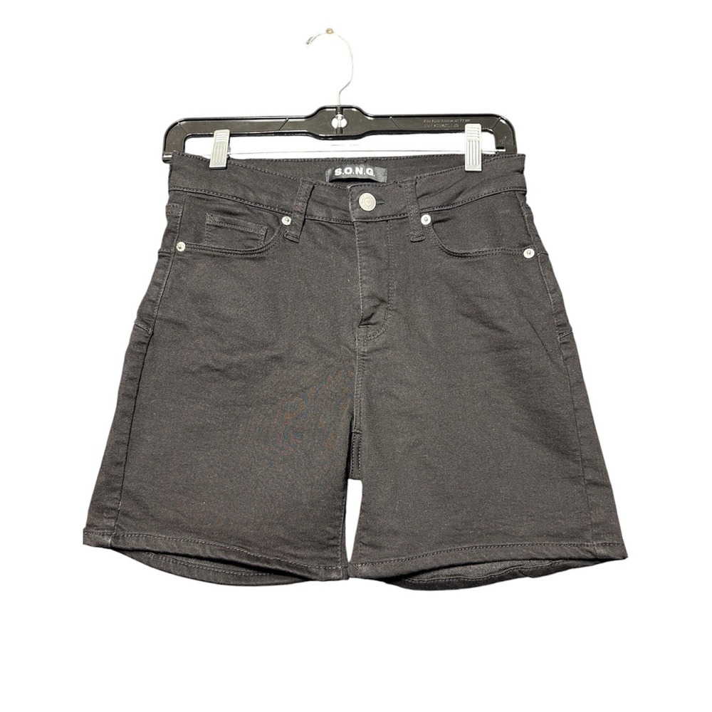 S.O.N.G. Denim Shorts Women 3/26 Black High Rise Stretch SJS25555BL19